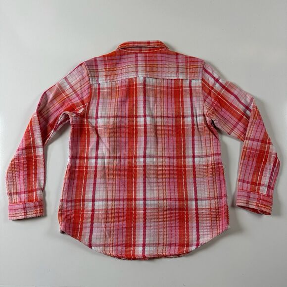 Outerknown Blanket Plaid Shirt Womens Flannel Long Sleeve Pink Orange XS/S - Picture 8 of 8